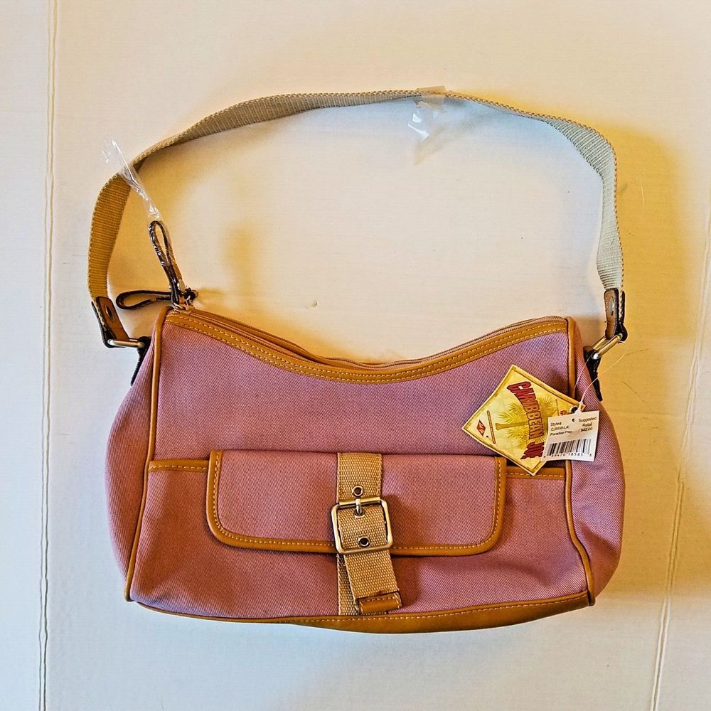 Caribbean Joe Lavender Khaki Paradise Prep Purse Shoulder Handbag